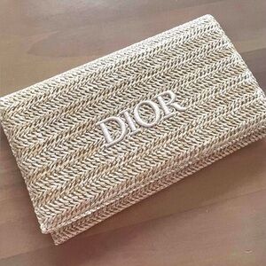 Christian Dior Novelty Clutch Pouch 2023 Summer Rattan Beige Limited Edition 🤍